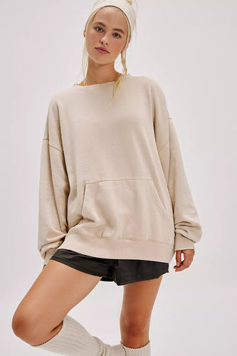 Free People Slow it Down Pullover- Morning Oat