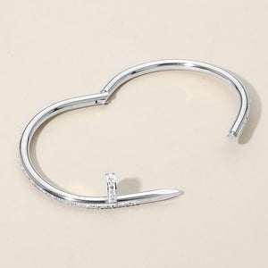 Stone Paved Hinged Bangle Bracelet