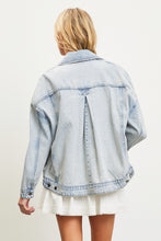 Light Denim Back Pleated Jacket