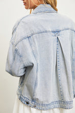 Light Denim Back Pleated Jacket