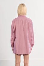 Oversized shirt in red striped cotton