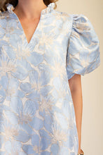 Sky Embroidered Puff Sleeve Dress