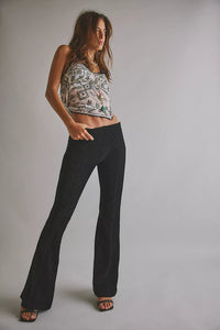 Free People Penny Pull-On Velvet Pants- Black