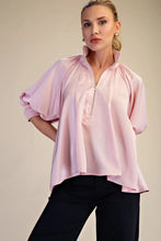 Zip Mock Light Pink Top