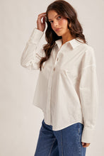 Oversized Button Down Poplin Shirt- White