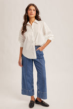 Oversized Button Down Poplin Shirt- White