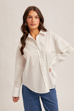 Oversized Button Down Poplin Shirt- White