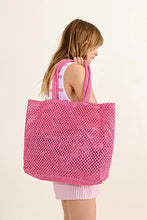 Hot Pink Paper Straw Tote