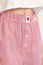 Red striped boxer shorts