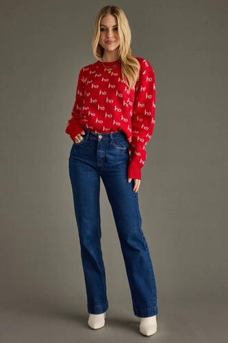 Ho Ho Ho Sweater- Red