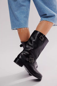 Free People Ride Or Die Engineer Boots- Black