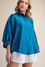 Green & Blue Striped Top