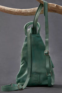 Free People Leather Soho Convertible Backpack- Secret Sage