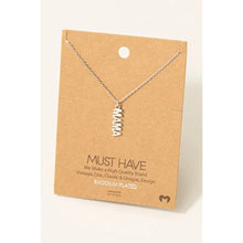 Gold Dipped Flat Mama Pendant Necklace (Silver or Gold)