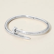 Stone Paved Hinged Bangle Bracelet