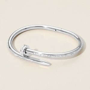 Stone Paved Hinged Bangle Bracelet