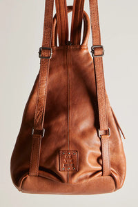 Free People Leather Soho Convertible Backpack- Distressed Brown