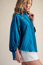 Green & Blue Striped Top