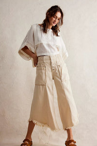 Free People Sun Setter Pull On Jean- Natural Cotton