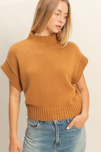 Light Brown Mock Neck Sweater