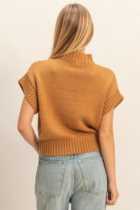 Light Brown Mock Neck Sweater