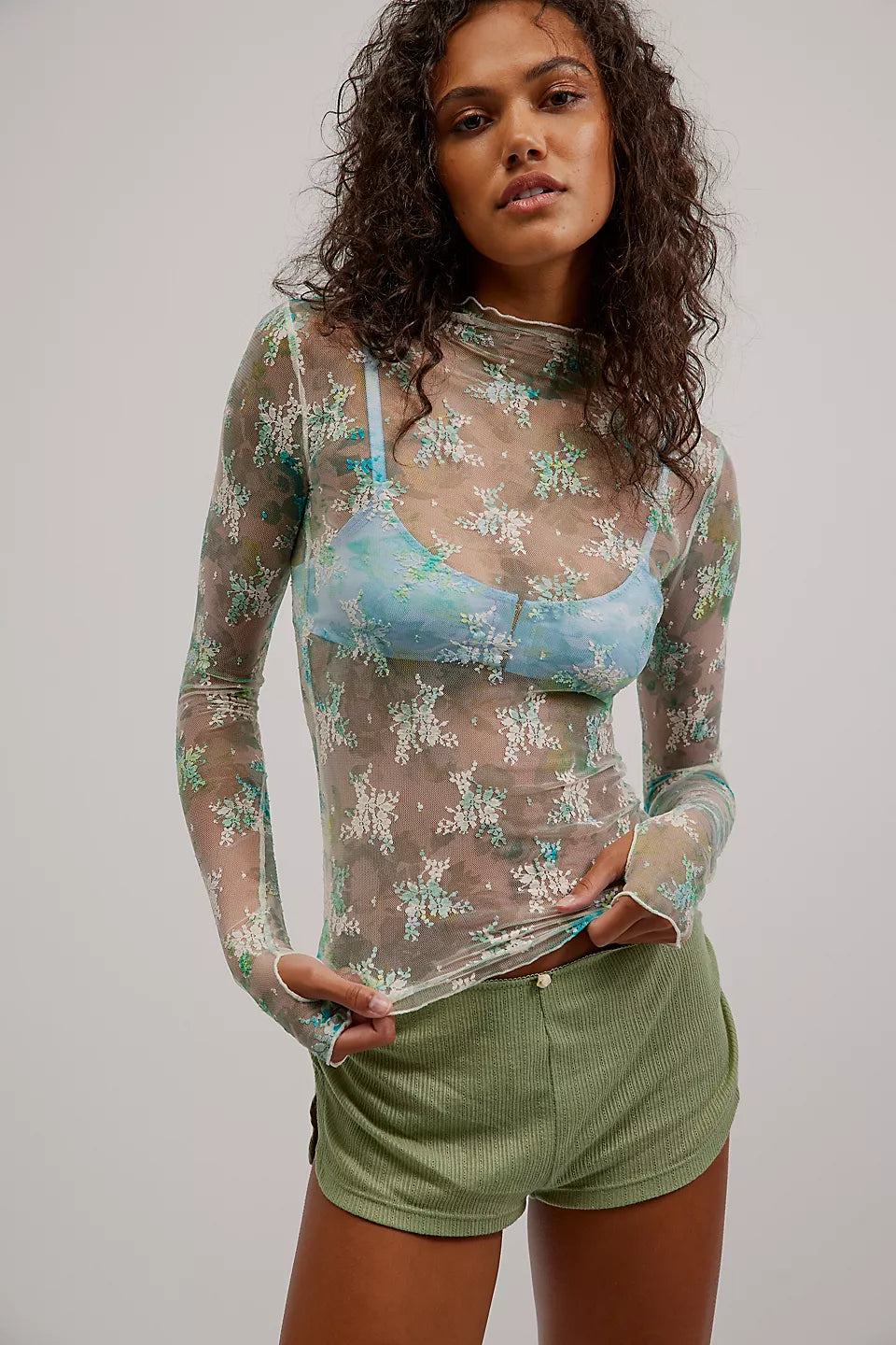 Lady Lux Printed Layering Top- Tea Combo