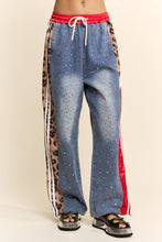 RHINESTONE JOGGERS CRYSTAL DENIM TRACK PANT