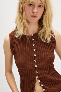 Free People Tilly Vest- Honey Bronze