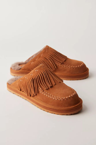 Free People Fallon Fringe Mule- Toffee