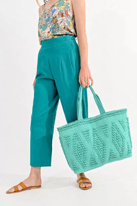 Turquoise Large Shopper Tote