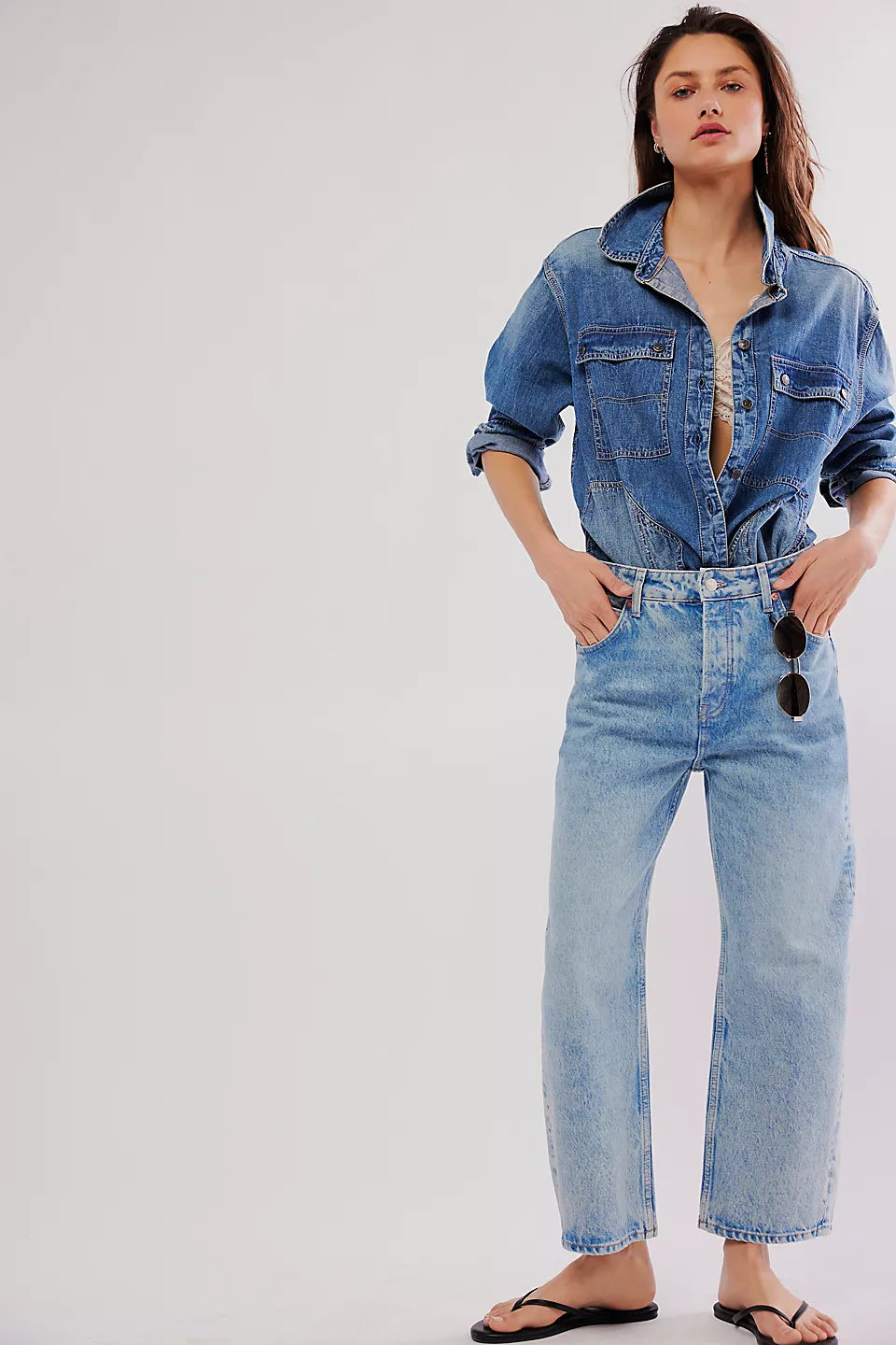 Free People Deep Trance Dropped Boyfriend Jeans