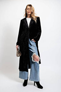 Black Velvet Maxi Coat