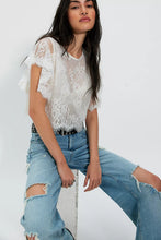 Free People Lunar Ash Lace Top- Ivory