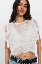 Free People Lunar Ash Lace Top- Ivory