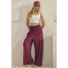 Wine Smocked Pants