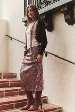 Free People Party Trick Sequin Midi Slip Skirt- Winter Tulip