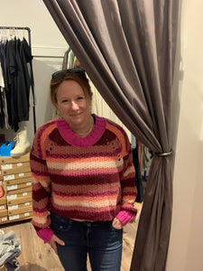 Fuschia Rose Combo Sweater