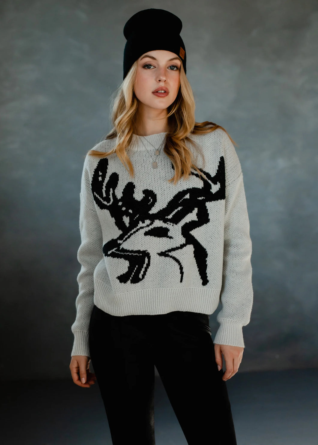 Light Grey Elk Sweater