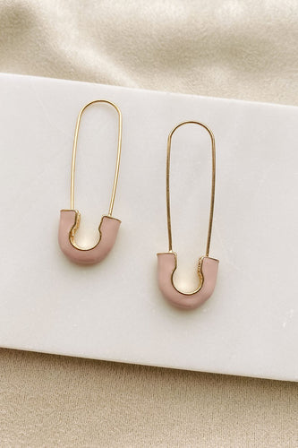 Pink Paper Clip Earring