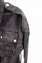 Black Shoulder Sequin Denim Jacket